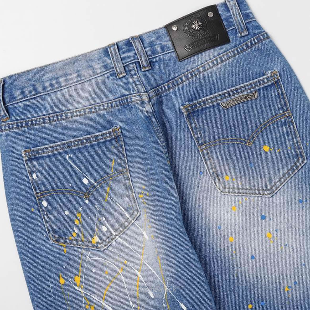 Chrome Hearts Blue Speckle Jeans Cross (10) - newkick.app